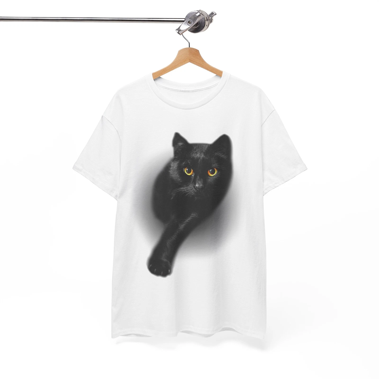 Black Cat With Yellow Eyes Feline Owner Aesthetic Graphic Unisex T ...