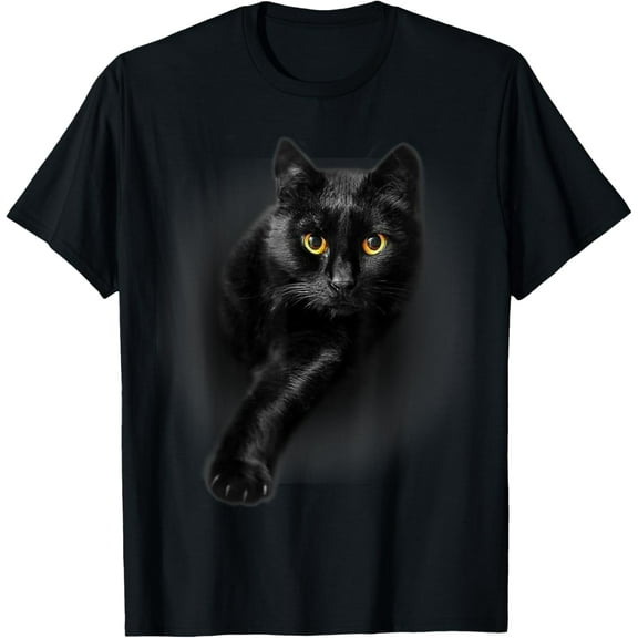 Black Cat Yellow Eyes T-Shirt Cats Tee Shirt Gifts T-Shirt TShirt
