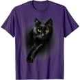 thumbnail image 1 of Black Cat Yellow Eyes Unisex T-Shirt for Men Women Kids Toddler,Purple Color,Size 5XL, 1 of 5