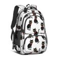 thumbnail image 1 of Black Cat and Bowtie White Pattern Backpack for School, Cute School Bag with Adjustable Shoulder Straps and Padded Back, 16.9"x12.6"x5.9", 1 of 5