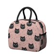 thumbnail image 1 of Black Cat and Dot Pink Pattern Insulated Leakproof Lunch Box for Work, Lunch Bag for Women Men, Loncheras Para Mujer for Beach Travel Picnic Camping, 1 of 6