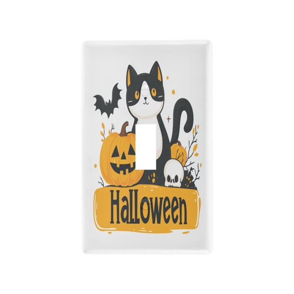 Black Cat and Pumpkin Icons Light Switch Cover Switch Plate Outlet Cover Plug Cover for Electrical Outlet