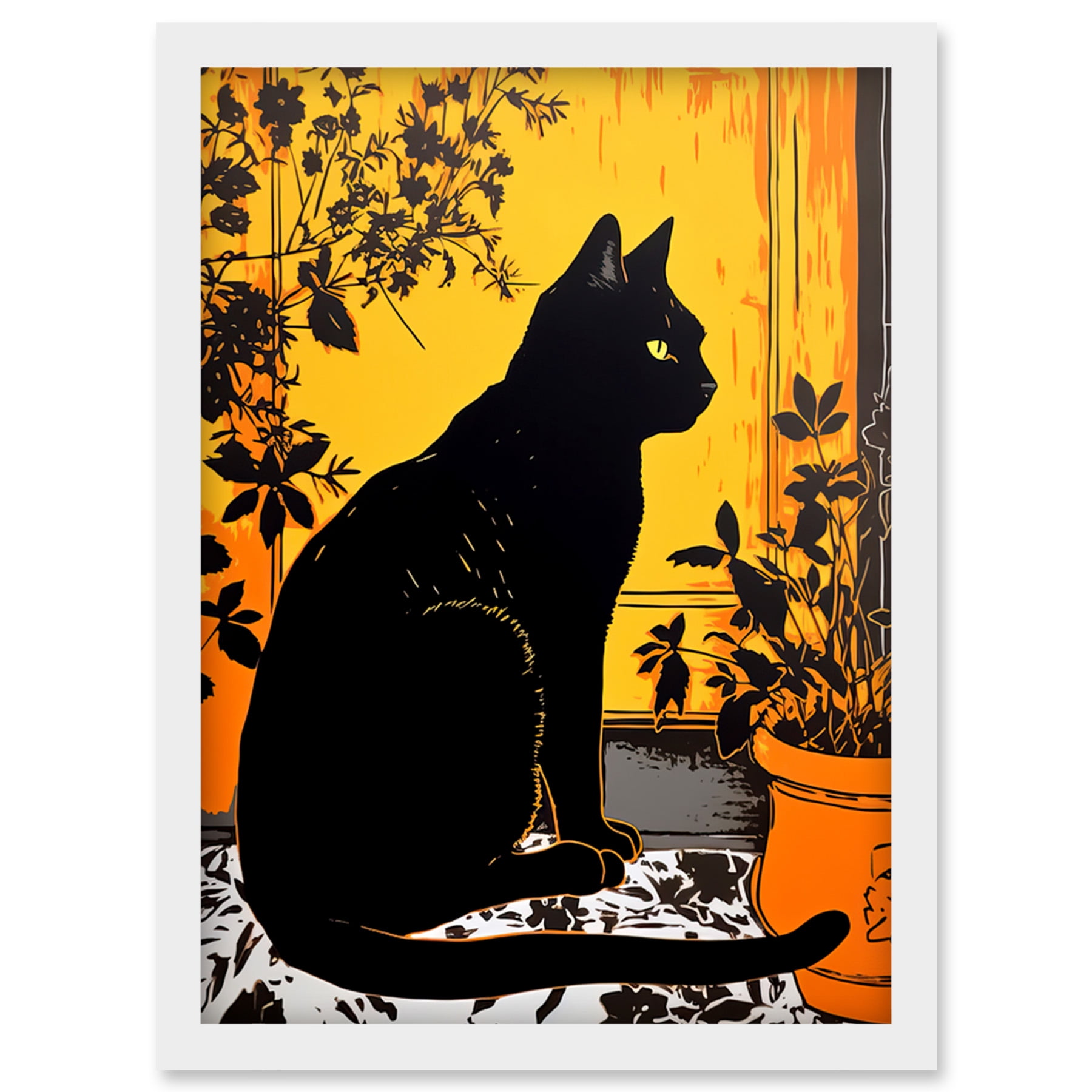 BLACK CAT　壁飾り棚 Amazon.com: Threehoney 3 Pcs Cat Wall Art Decor Metal Wall