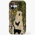 thumbnail image 1 of Black Cat in Garden Surrounded by Floral Artwork iPhone Case 17 11 12 13 14 15 16 Pro Max, 1 of 2