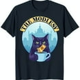 Black Cat with Green Eyes Holding & Money The Modlesy TShirt