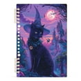 thumbnail image 1 of Black Cat with Wizard Hat Notebooks 1-subject Journal 60 Sheets A5 College Ruled Paper Detachable Ring 8.3"x5.7", 1 of 8