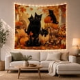 thumbnail image 1 of Black Cats Among Pumpkins and Maple Leaves Against Wooden Fence, Cozy Rustic for Cat Lovers, Harvest Wall Decor, Thanksgiving Gift Tapestry Wall Hanging for Living Room and Bedroom, 1 of 7