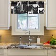 thumbnail image 1 of Black Cats Houses Curtain Valances Farmhouse Design Window Treatment Decor Blackout Rod Pocket for Windows Living Room Kitchen 54" x 18", 1 of 5