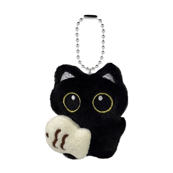 Black Cats Keychain Bag Charm With Ghostly Wing Soft Plush Lovely Styles Christmas Halloween Gift Accessories