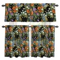 thumbnail image 1 of Black Cats Kitchen Curtains Valances and Tiers Set of 3 Red Purple Wildflowers Daisy Spring Flower Tier Curtains and Valance with Rod Pocket for Small Windows, 27.5"x24", 1 of 9