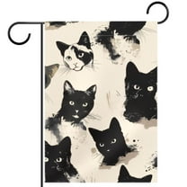 Black Cats Pattern Double Sided Garden Flag Decorative Weather Resistant Yard Flag, Large DIY Vertical Flag for Farmhouse Patio Lawn, 28x40 Inch