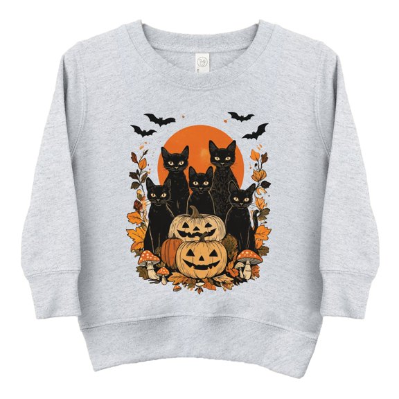 Black Cats Pumpkin Vintage - Toddler Graphic Sweatshirt and Youth Graphic Sweatshirt
