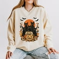 thumbnail image 1 of Black Cats Pumpkin Vintage - Womens Lightweight Garment Dyed Sweatshirt, 1 of 9