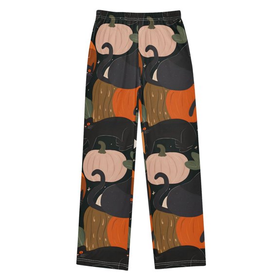 Black Cats Pumpkins Pajama Pants Soft Lightweight Lounge Pants Bottoms Sleep Pants Warm Comfy