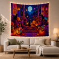 thumbnail image 1 of Black Cats & Pumpkins on Porch, Magical Moody Gothic Halloween Decor for Dark Art Lovers, Spooky Wall Art Halloween Gift Tapestry Wall Hanging for Bedroom, Living Room and Dorm, 1 of 6