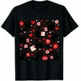 thumbnail image 1 of Black Cats Valentine Graphic Crew Neck Short Sleeve T-Shirts (Men's, Women's), 1 of 4