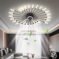 thumbnail image 1 of Black Ceiling Fans with Lights Remote / APP Control 40'' Modern Low Profile Flush Mount Ceiling Fan with 26 LED Light for Bedroom Living Room, Reversible DC Motor,  Function, 1 of 6