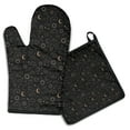 thumbnail image 1 of Black Celestial Cloud Pattern Kitchen Oven Mitt and Pot Holder Sets 2 Pcs for Baking, Cooking and Grilling, Heat Resistant Up To 392 °F, 1 of 7
