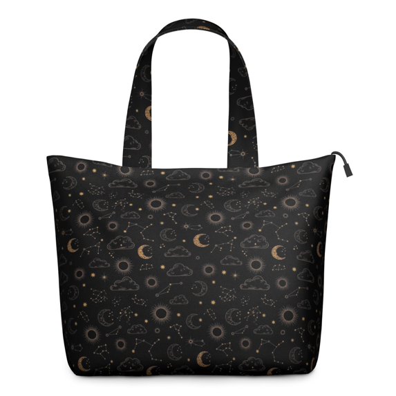 Black Celestial Cloud Pattern Travel Tote Bags for Women Carry On,Large Weekender Bags for Women Travel,Multi Functional Duffle Bag for Work,Shopping,Sports