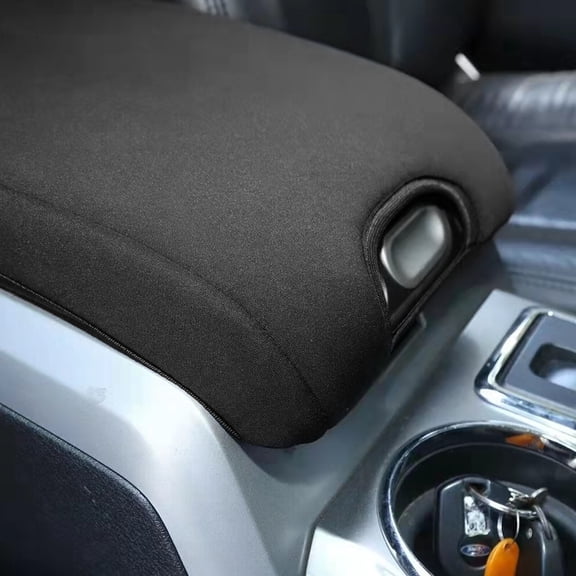 Black Center Console Armrest Pad Lid Cover for 2010-2017 Dodge Ram 1500 2500 350