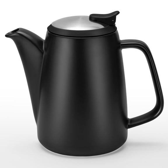 Black Ceramic 32 Oz Loose Leaf Tea Pot With Infuser