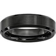 thumbnail image 1 of Black Ceramic Beveled Edge 6mm Brushed and Polished Band, 1 of 11
