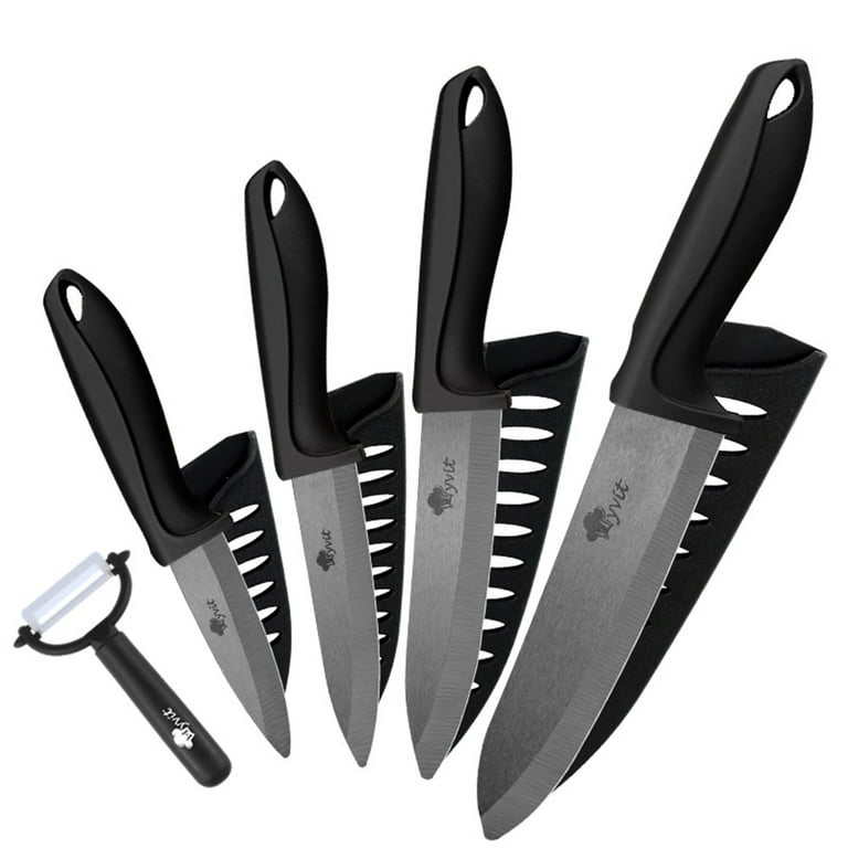 Ceramic Knives Kitchen knives 3 4 5 6 inch Chef knife Cook Set+peeler white  zirconia blade Multi-color Handle High Quality
