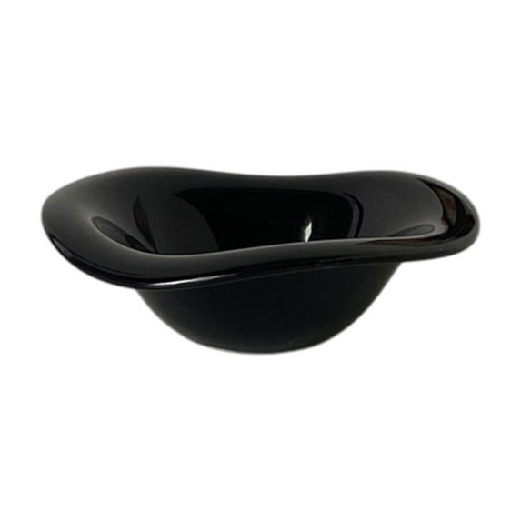 Black Ceramic Cream Style Bowl, Dessert and Fruit Salad Bowl for Afternoon Tea, Multi-Functional Tableware for Home or Cafe Use, Stylish Serving Bowl