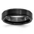 thumbnail image 1 of Black Ceramic Ridged Edge 6mm Brushed and Polished Band, 1 of 5