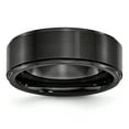 thumbnail image 1 of Black Ceramic Ridged Edge 8mm Brushed and Polished Band, 1 of 8