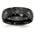 thumbnail image 1 of Black Ceramic Ring Band Wedding Comfort Faceted 7.5mm Polished, 1 of 6