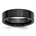 thumbnail image 1 of Black Ceramic Ring Band Wedding Comfort Flat 6mm Brushed, 1 of 6