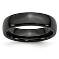 thumbnail image 1 of Black Ceramic Ring Band Wedding Standard Domed 6mm Polished, 1 of 6