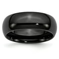 thumbnail image 1 of Black Ceramic Ring Band Wedding Standard Domed 8mm Polished, 1 of 6