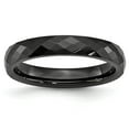 thumbnail image 1 of Black Ceramic Ring Band Wedding Standard Faceted 4mm Polished, 1 of 6