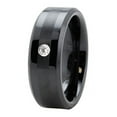 thumbnail image 1 of Black Ceramic Ring with CZ & Satin Finish - Size 14.5, 1 of 1