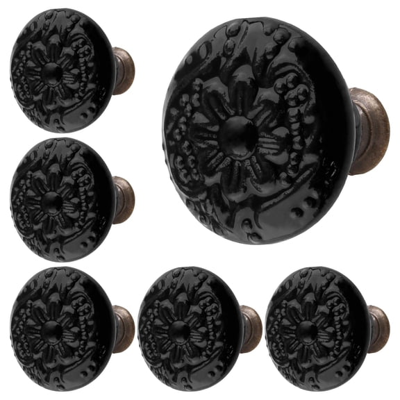 Black Ceramic knobs, Kitchen Cabinet Knobs, Retro Dresser Knobs, Drawer Knobs, Furniture Decorative Knobs