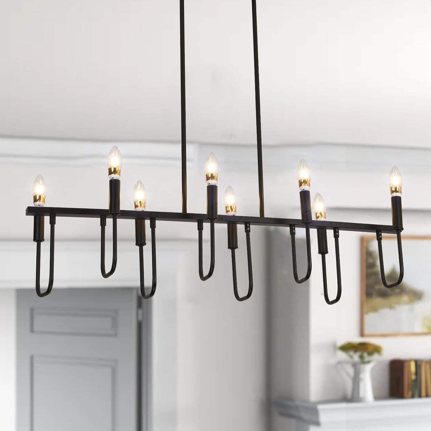 Black Chandelier Modern Farmhouse Chandeliers for Dining Room 8 Lights
