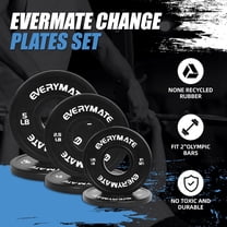 Black Change Weight Plates 1.25LB 2.5LB 5LB Set Fractional Olympic Bumper Plates for Cross Training Steel Insert Strength Training