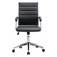 thumbnail image 1 of Black Channeled Faux Leather Rolling Office Chair, 1 of 10