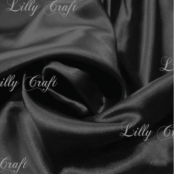 Black Charmeuse Satin Fabric 58”/60” Inches Wide - Sold By The Yard