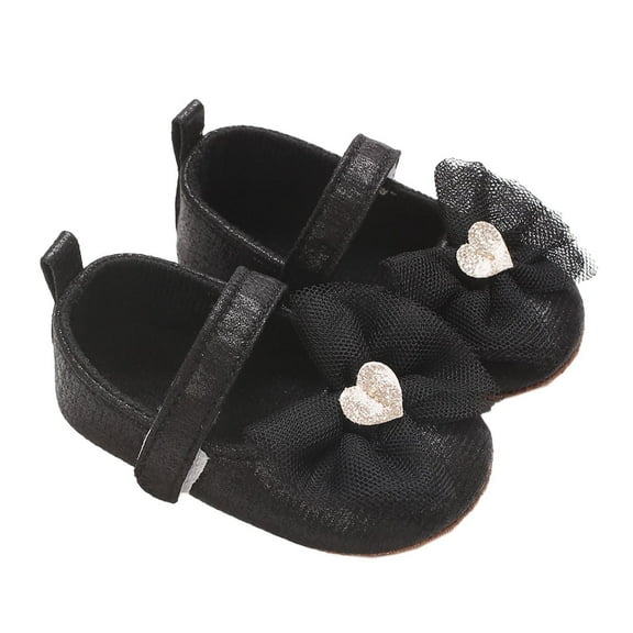 Black Charming Toddler Footwear With Bow Design And Lightweight Construction, Offering Comfort And Easy Movement For Daily Wear