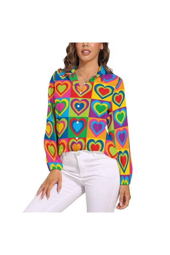 Black Checkerboard Blouse Classic Black and White Checker Office Print Blouses Women Autumn Oversize Long Sleeve Casual Shirts