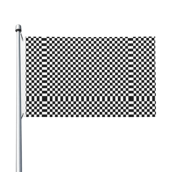 Black Checkered Flag Flag 3x5ft Double-Sided Printing Indoor/Outdoor Decorative Banner National Flag