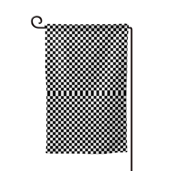 Black Checkered Garden Flag Double Sided Small Flag Yard Home Decorative Flags Banner 12.5 x 18 Inch Square