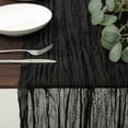 thumbnail image 1 of Black Cheesecloth Table Runner for Decorations Gauze Cheese Cloth Table Runner Rustic Sheer Runner Long for Wedding Baby Shower Birthday Table Decorations 90*180cm, 1 of 3