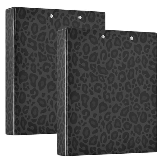 Black Cheetah Round Ring Binders 1.5 Inch Leopard 3 Ring Clipboard ...