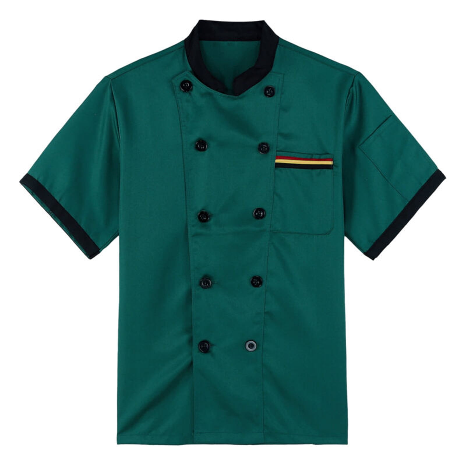 Black Chef Coat，Unisex Chef Jacket Short Sleeve Men'S Chef Coat