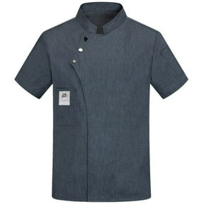 Black Chef Coat Lightweight Chef Jacket Men Short Sleeve Chef Uniform for Kitchen,Restaurant,Bakery