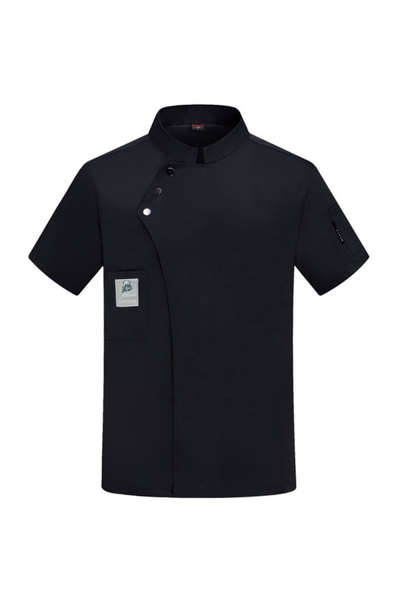 Black Chef Coat Lightweight Chef Jacket Men Short Sleeve Chef Uniform for Kitchen,Restaurant,Bakery